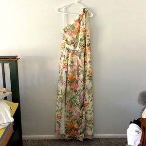 David’s Bridal Chiffon One Shoulder Bridesmaid Dress